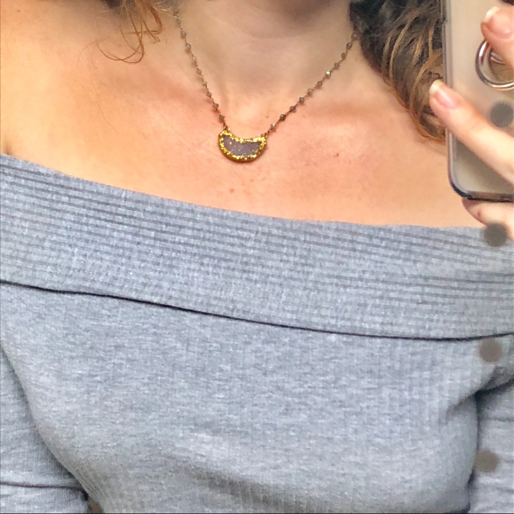 Gold & Geode Necklace